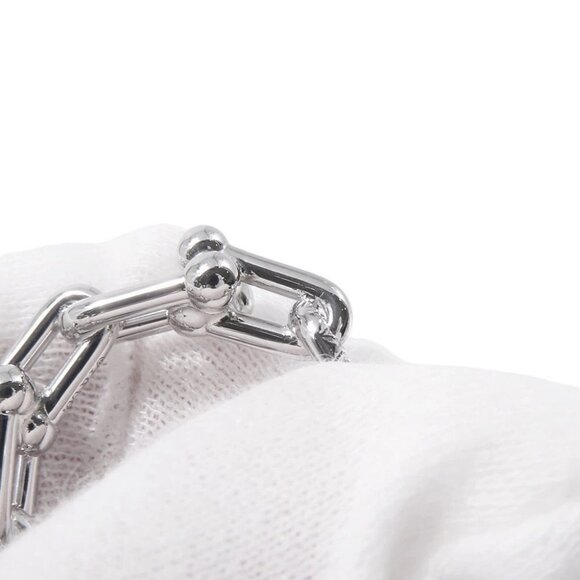 TIFFANY&Co. Hardware Small Link Ring Size Approximately No. 12 18K White Gol - Picture 3 of 14